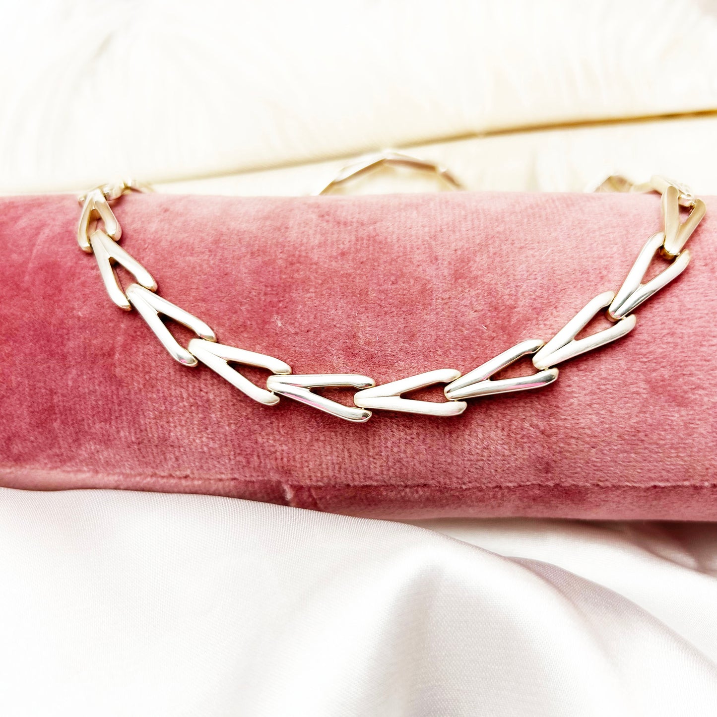 Vintage Sterling Silver Necklace | Arrow Link