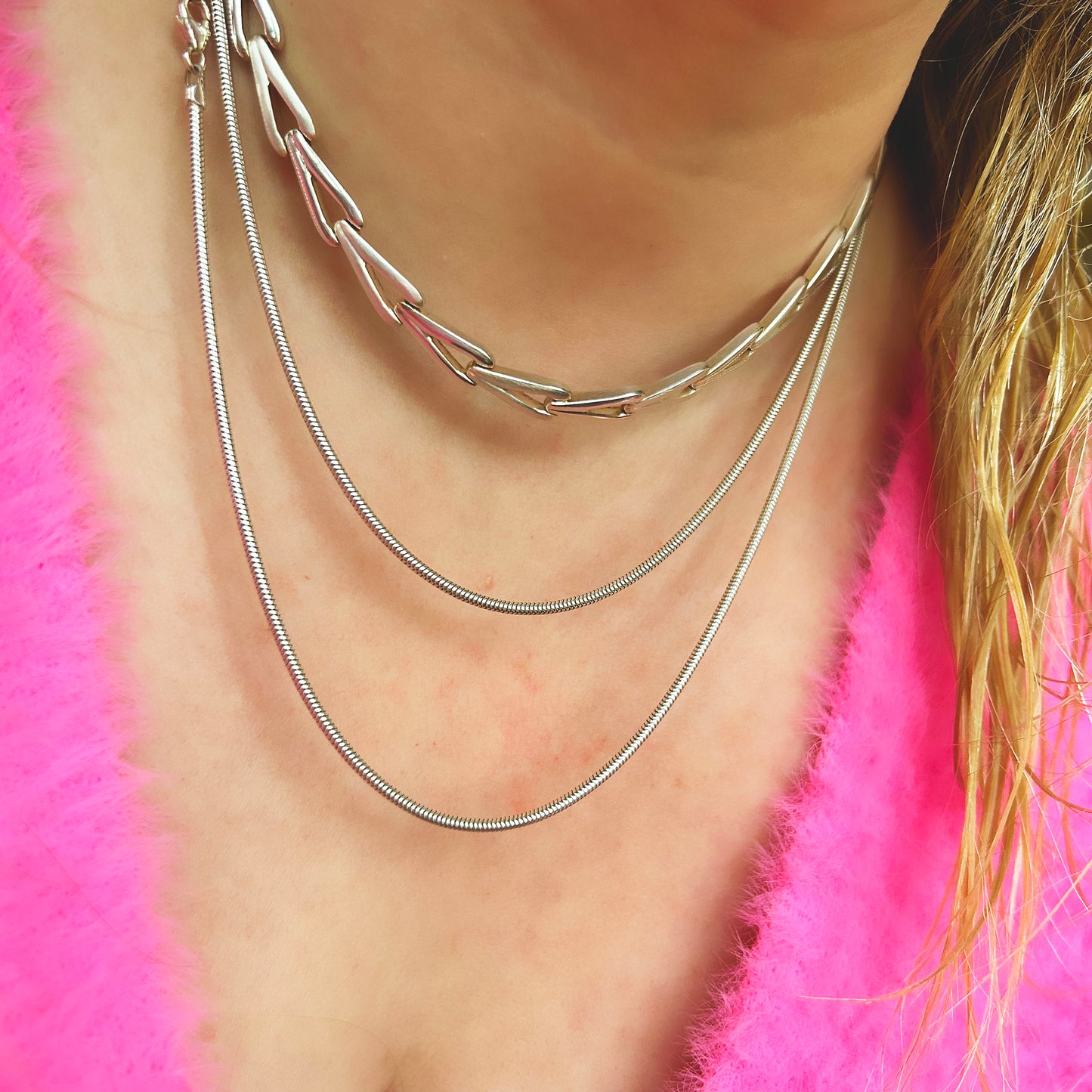 Vintage Sterling Silver Necklace | Arrow Link