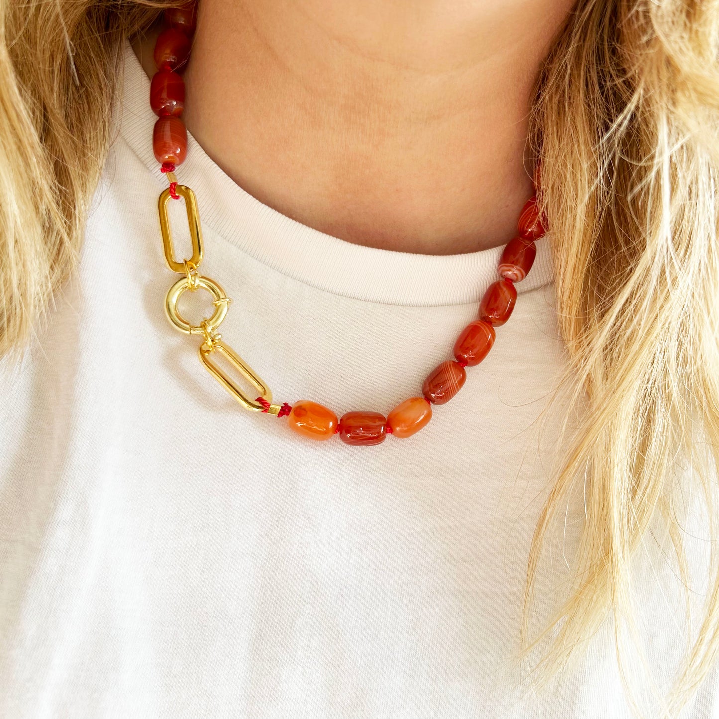 Carnelian Beaded Necklace