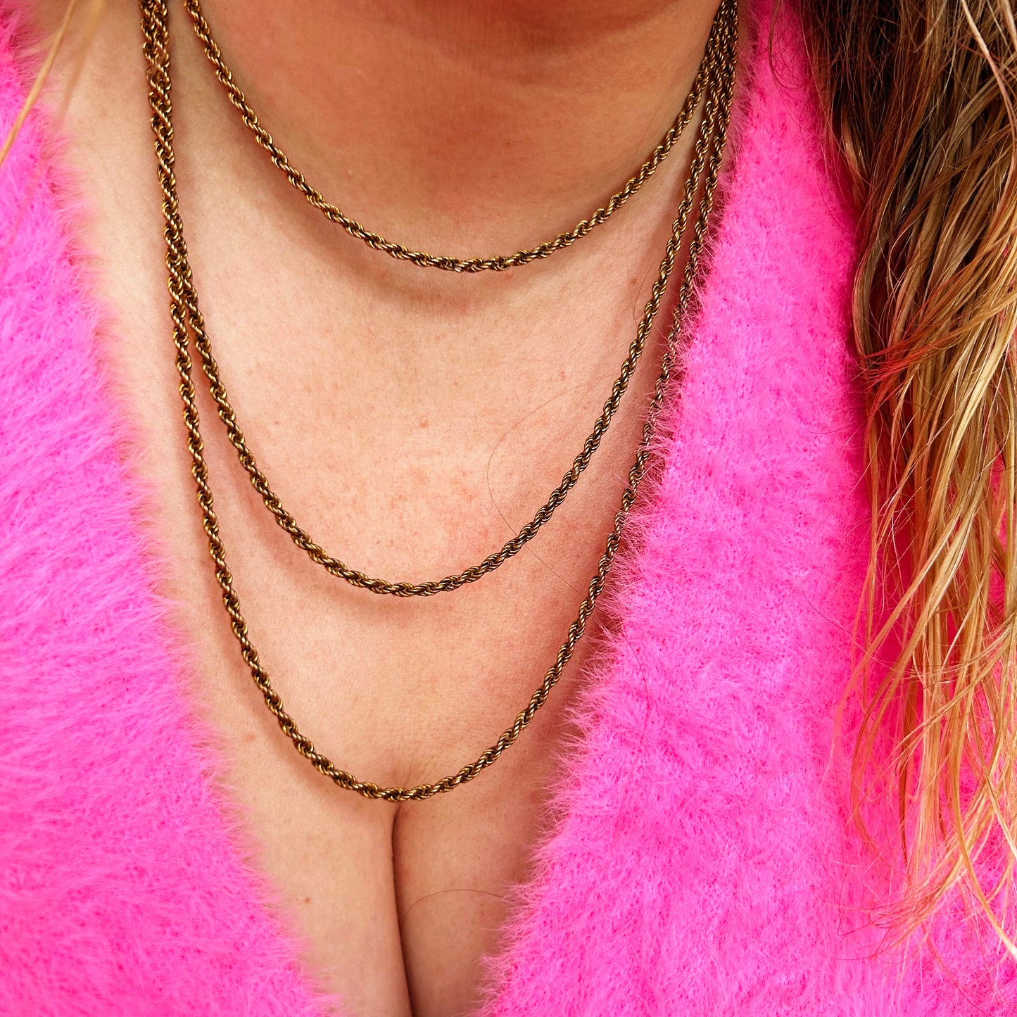 Rolled Gold Muff Chain | Antique Edwardian Era
