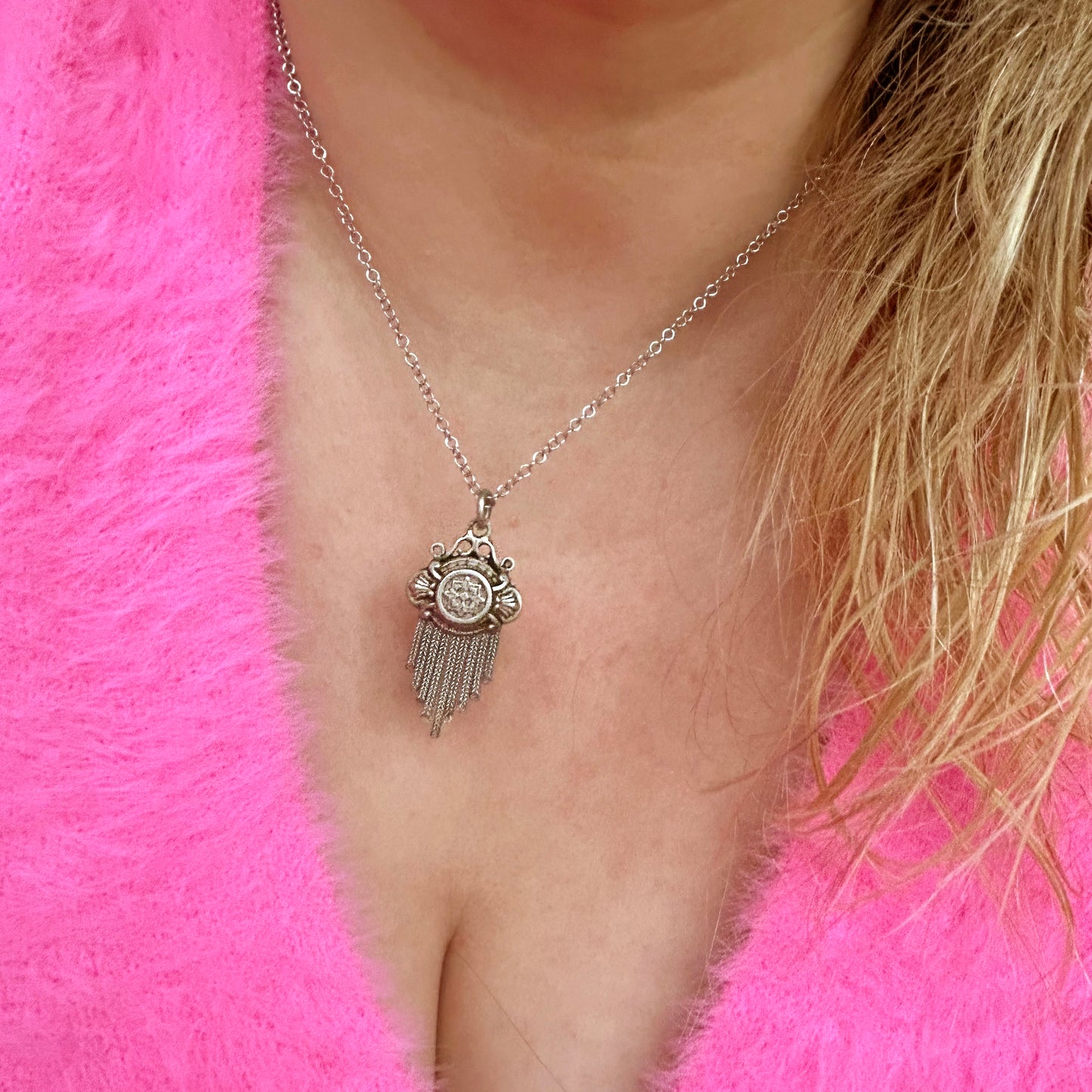 Vintage Sterling Silver Tassel Necklace