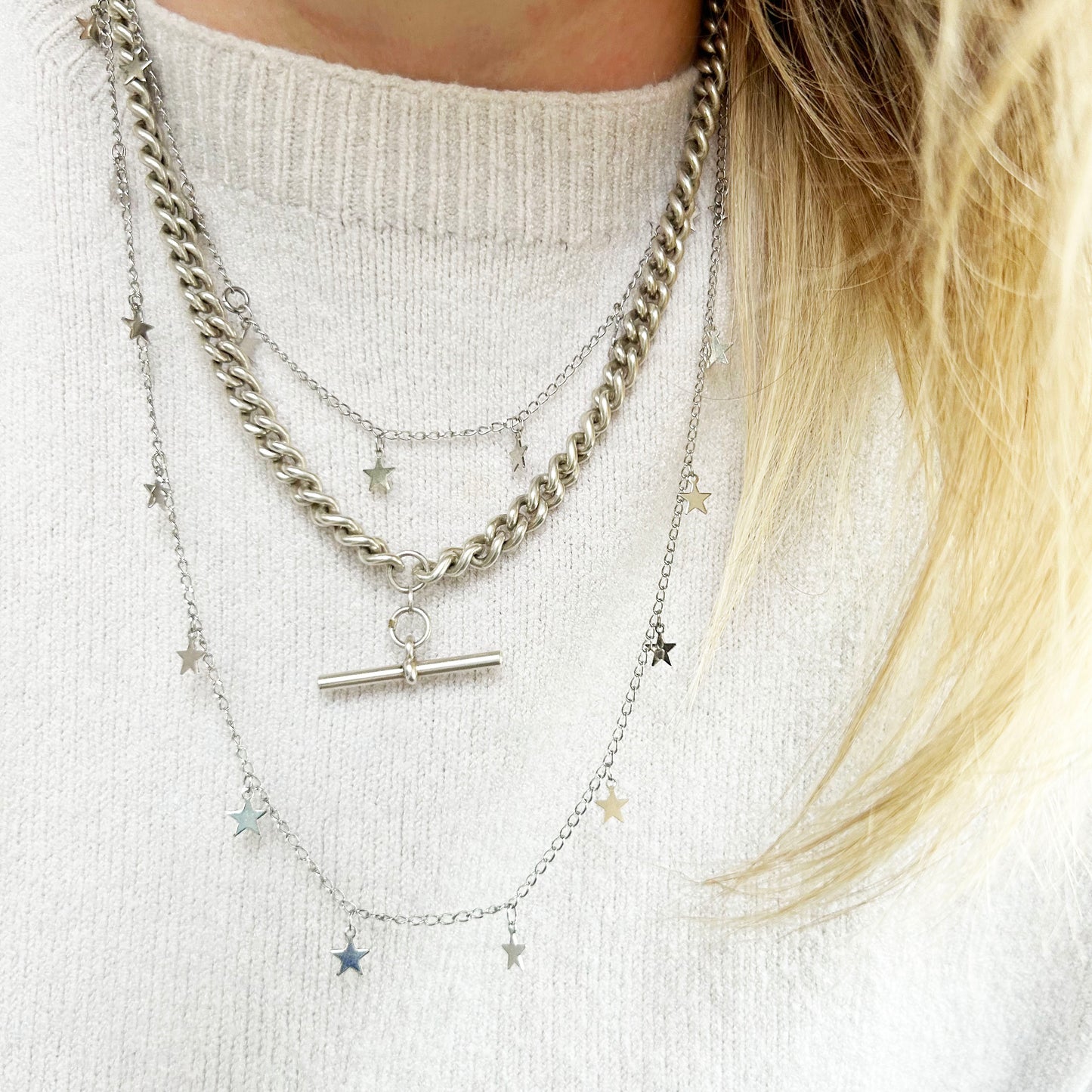 Sterling Silver Tbar Necklace | Vintage