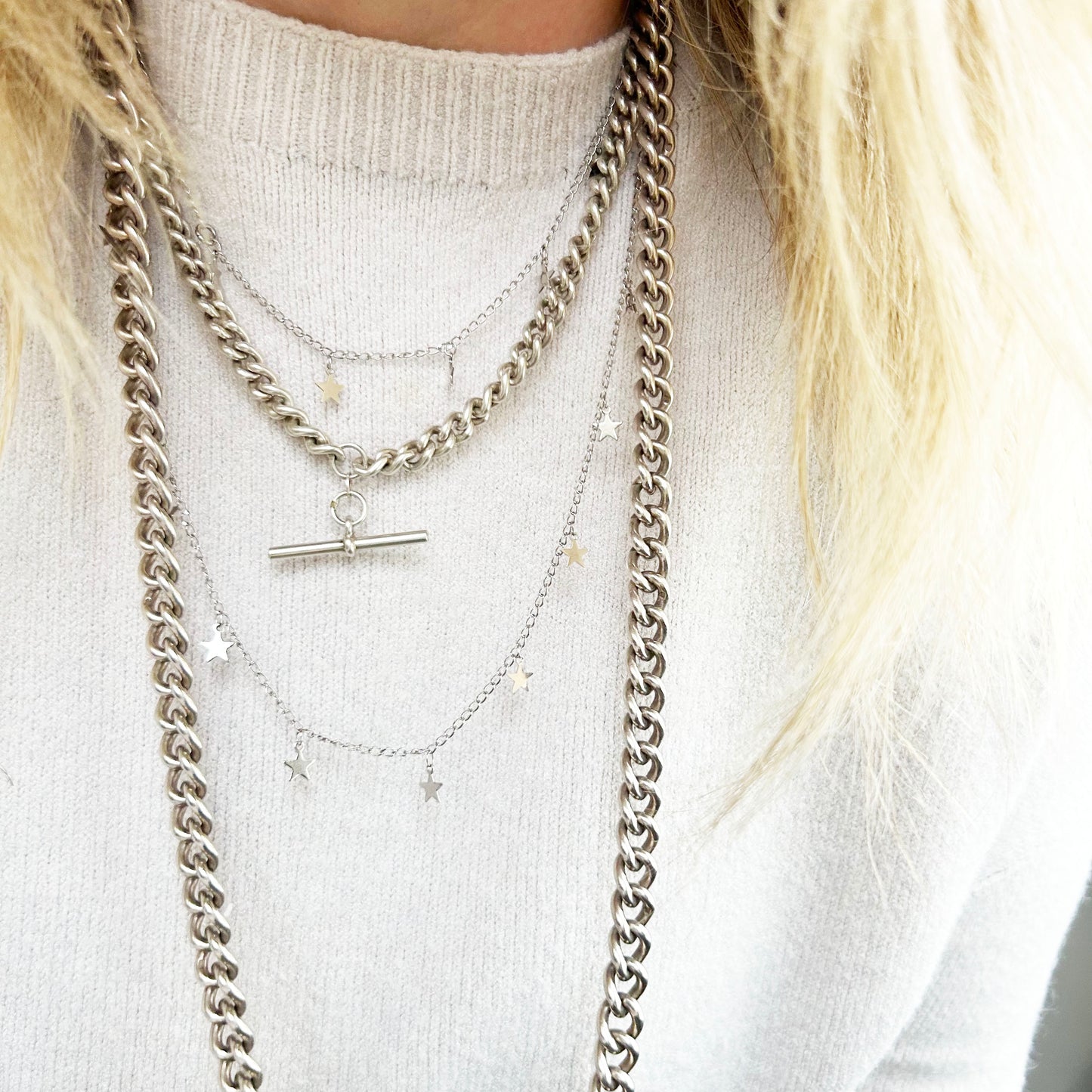 Sterling Silver Tbar Necklace | Vintage