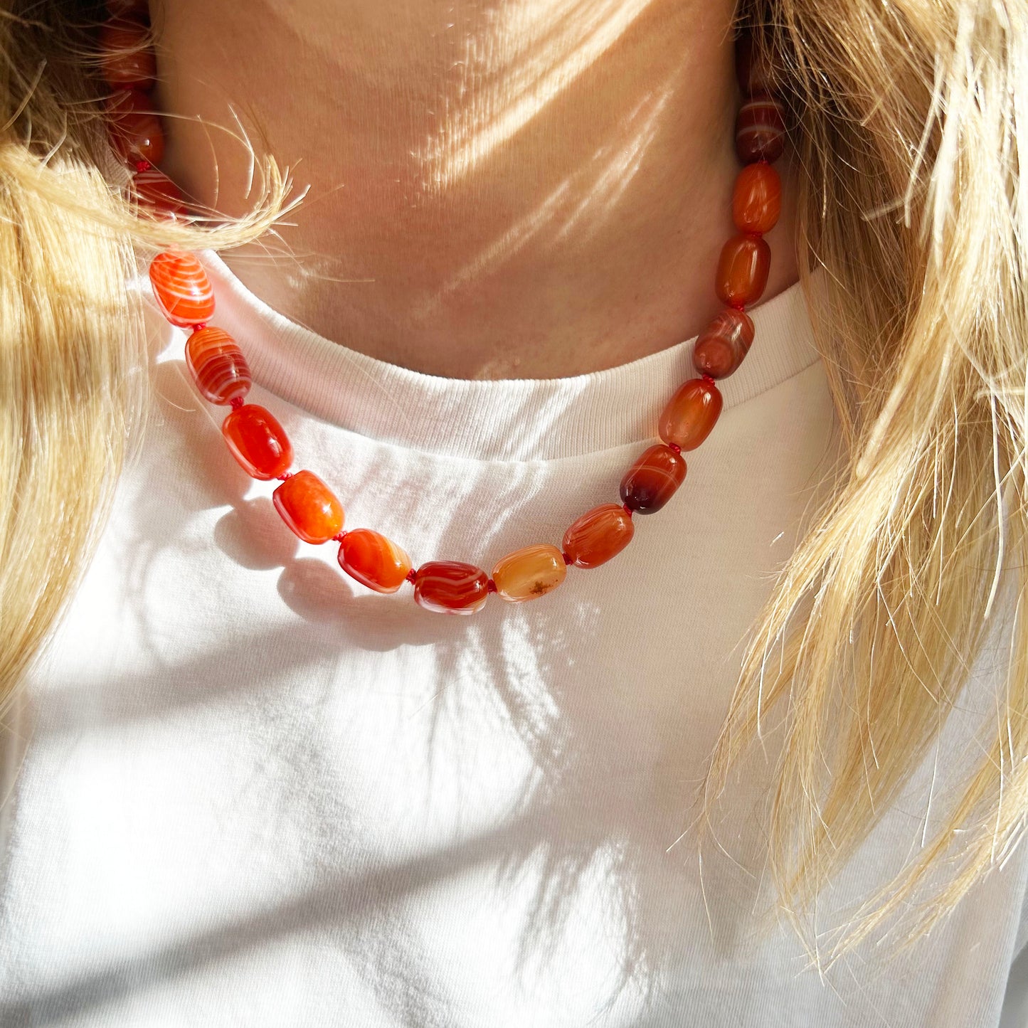 Carnelian Beaded Necklace