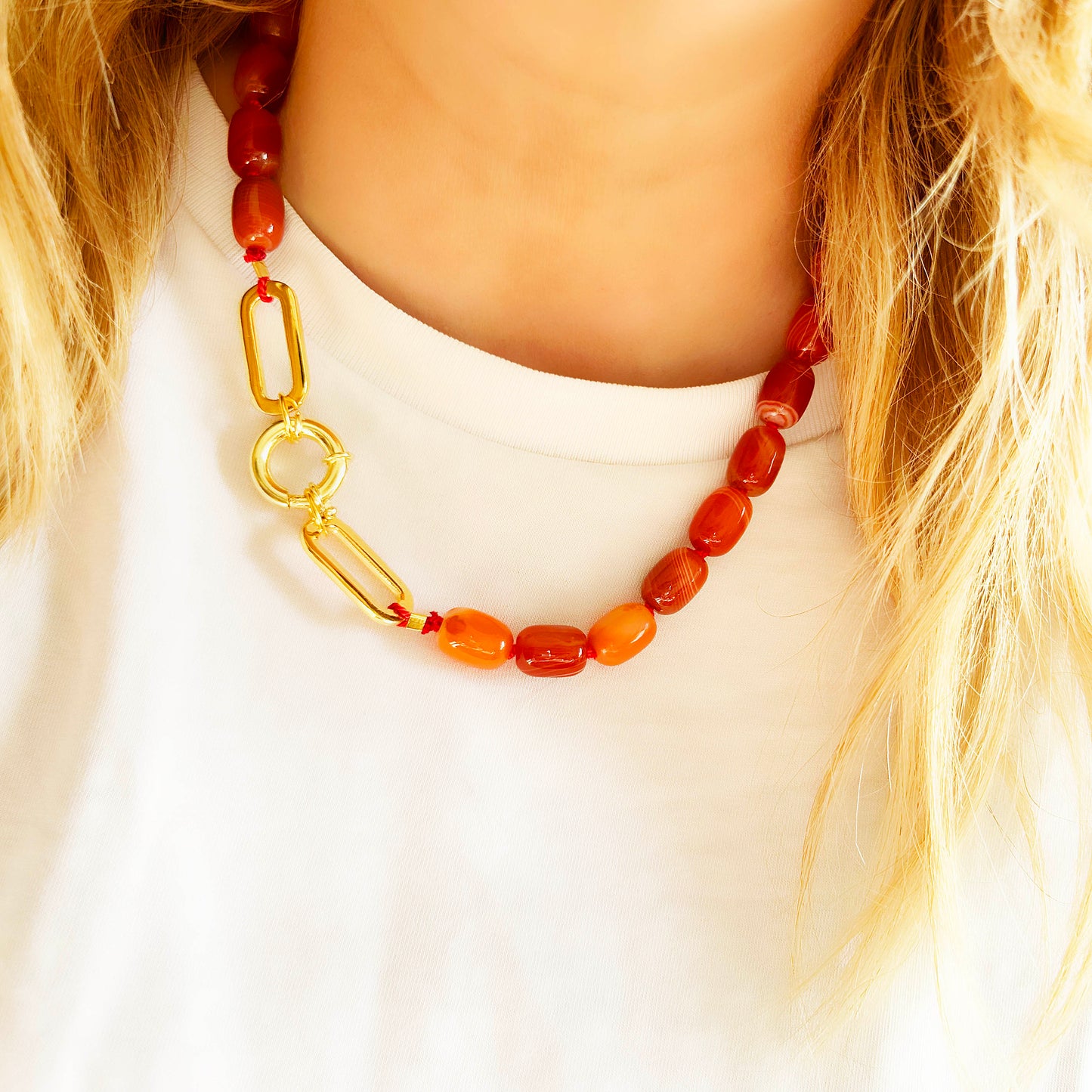 Carnelian Beaded Necklace