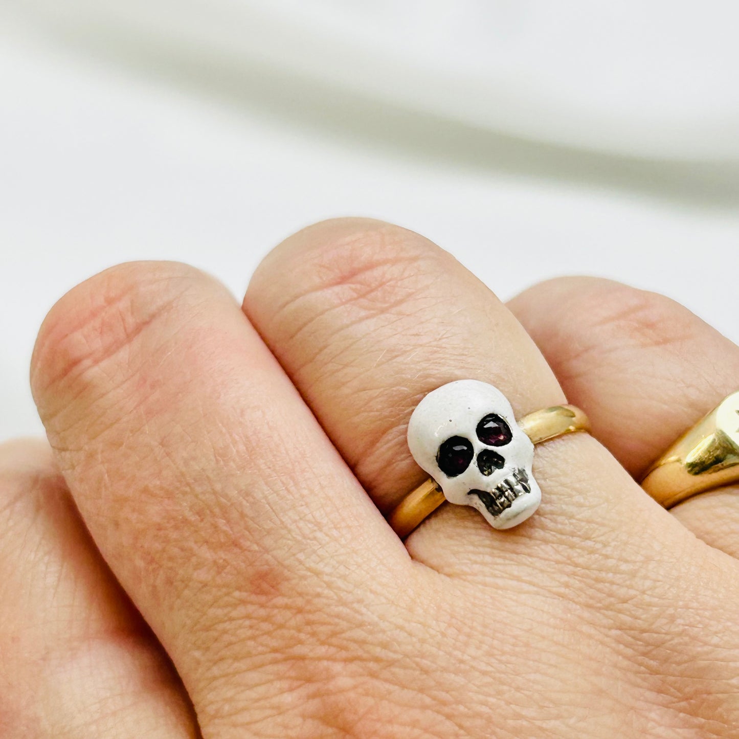 Memento Mori | Gold, Ruby & Enamel Ring