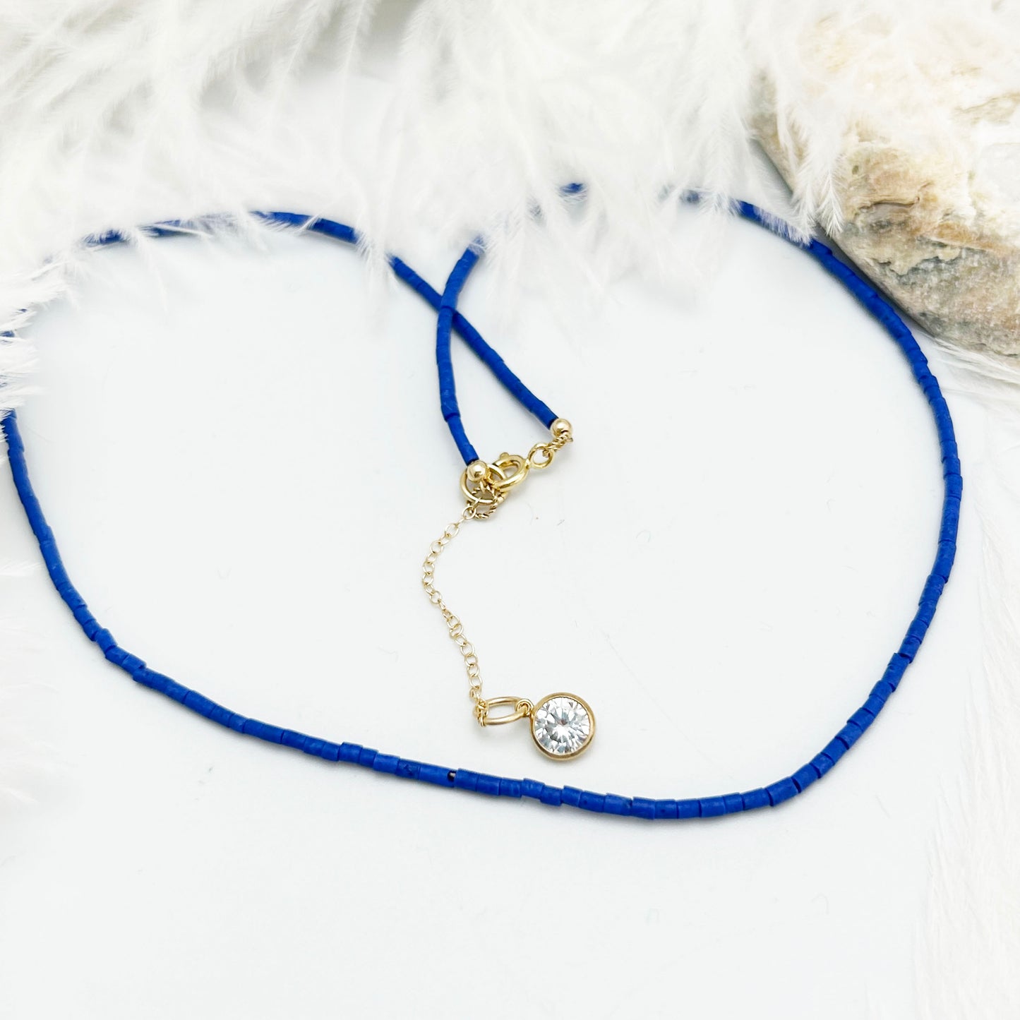 Lapis Lazuli - Gemstone Accent Necklace (tubes)