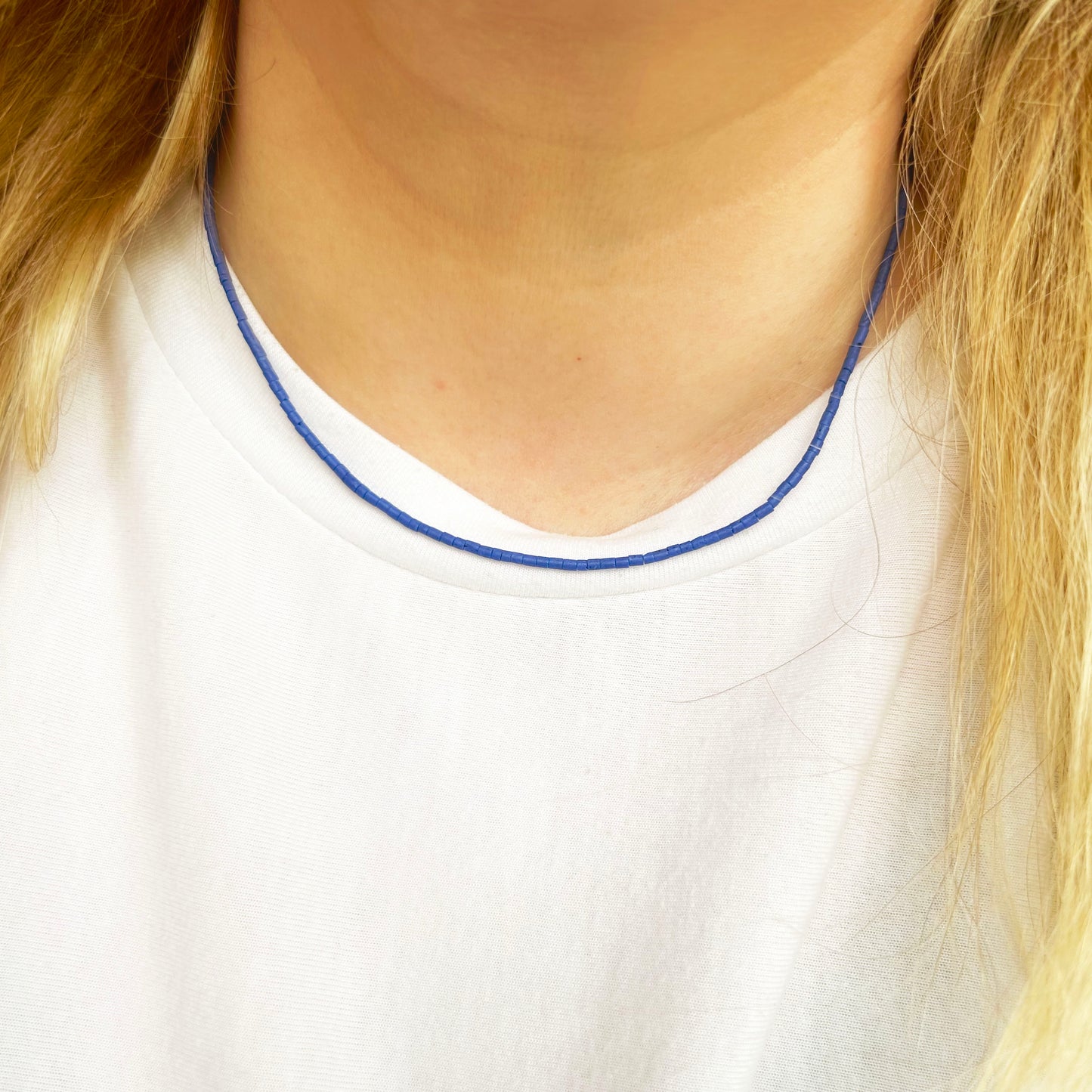 Lapis Lazuli - Gemstone Accent Necklace (tubes)