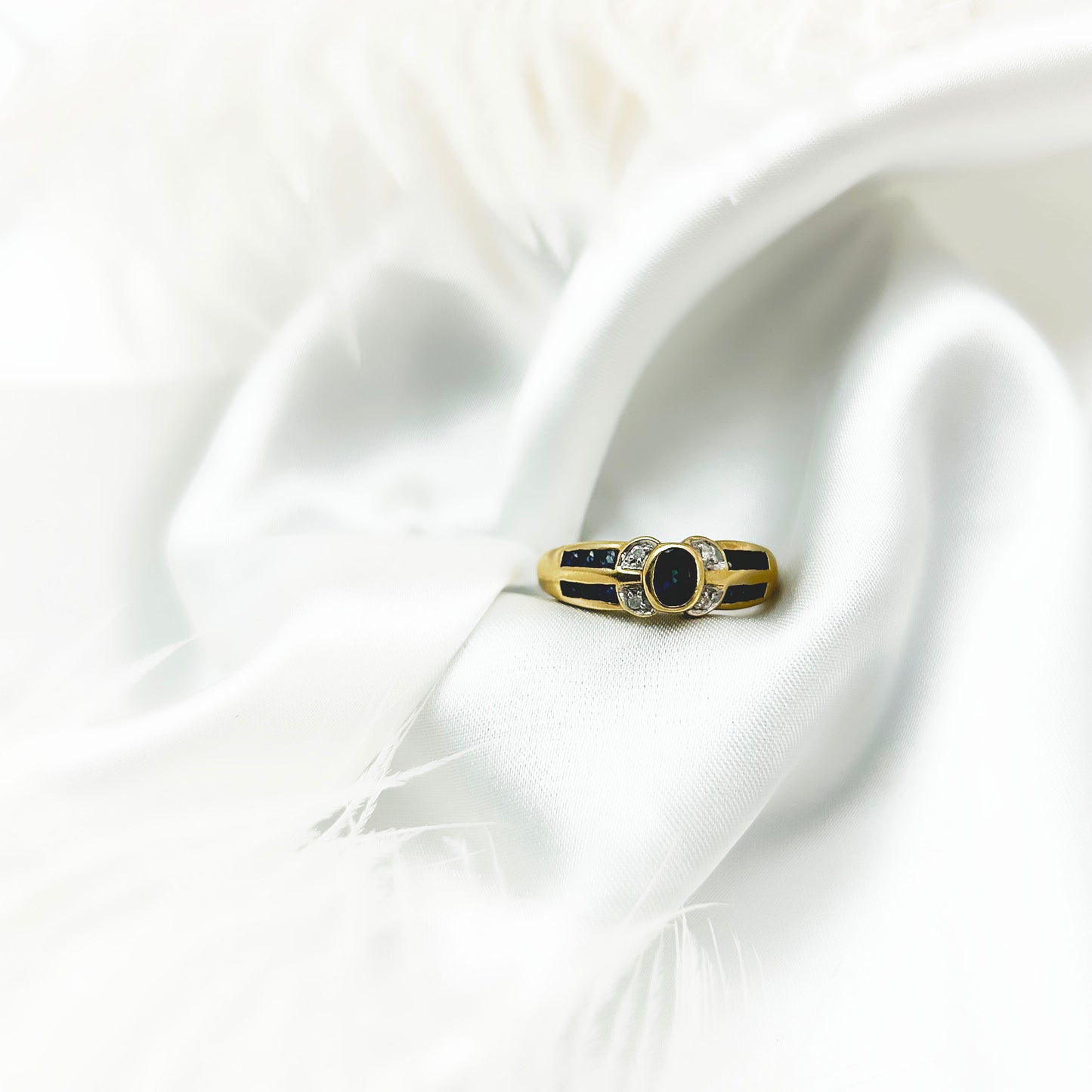 Vintage 9ct Gold & Sapphires + Diamonds