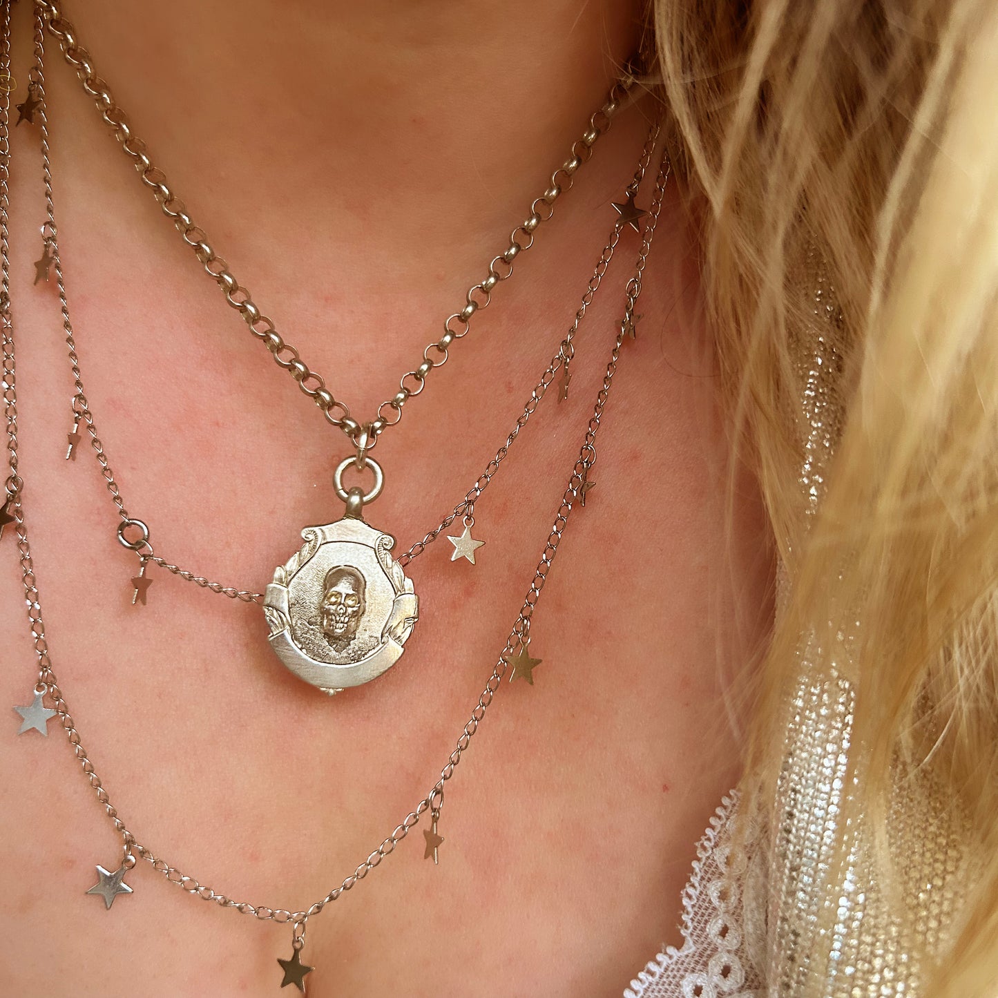 Memento Mori | Small Skull Fob Necklace