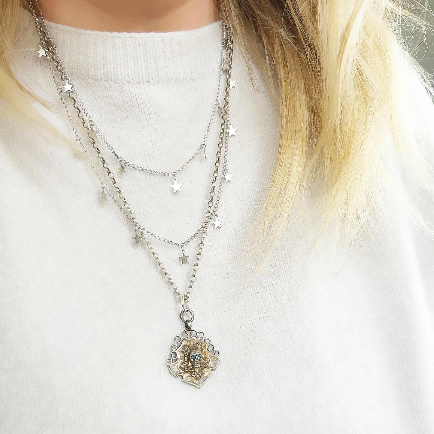 Memento Mori | Sterling Skull Fob Necklace