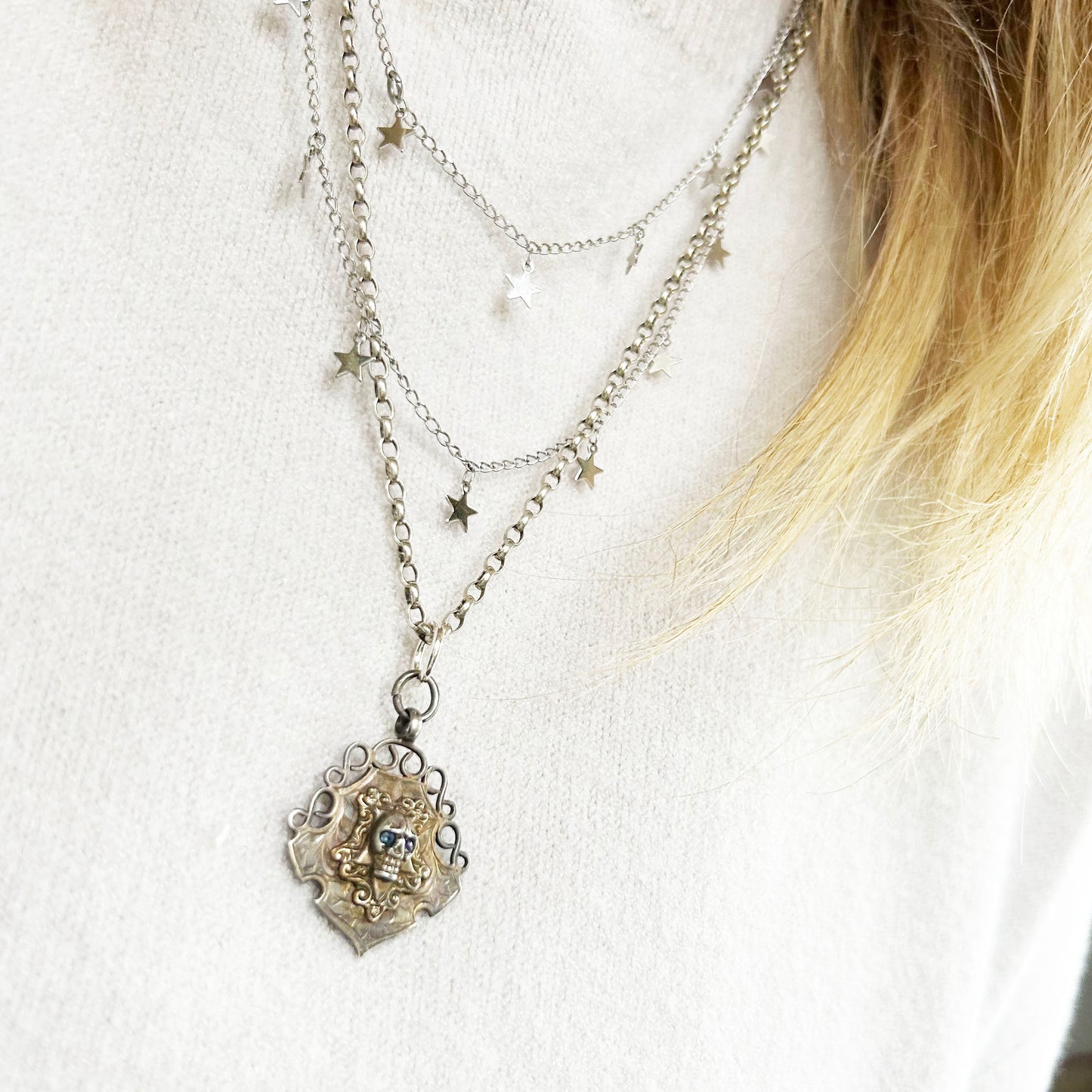 Memento Mori | Sterling Skull Fob Necklace