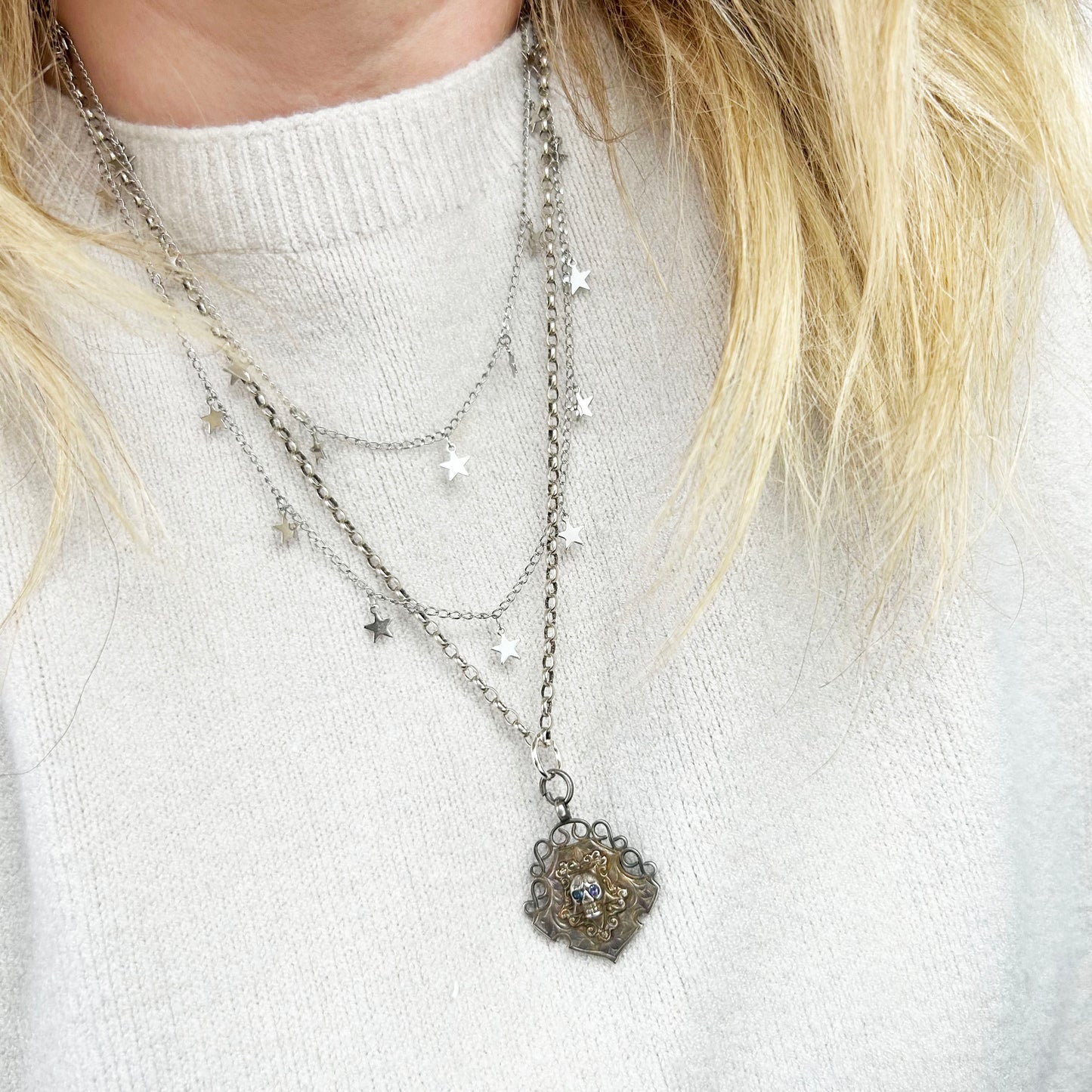 Memento Mori | Sterling Skull Fob Necklace