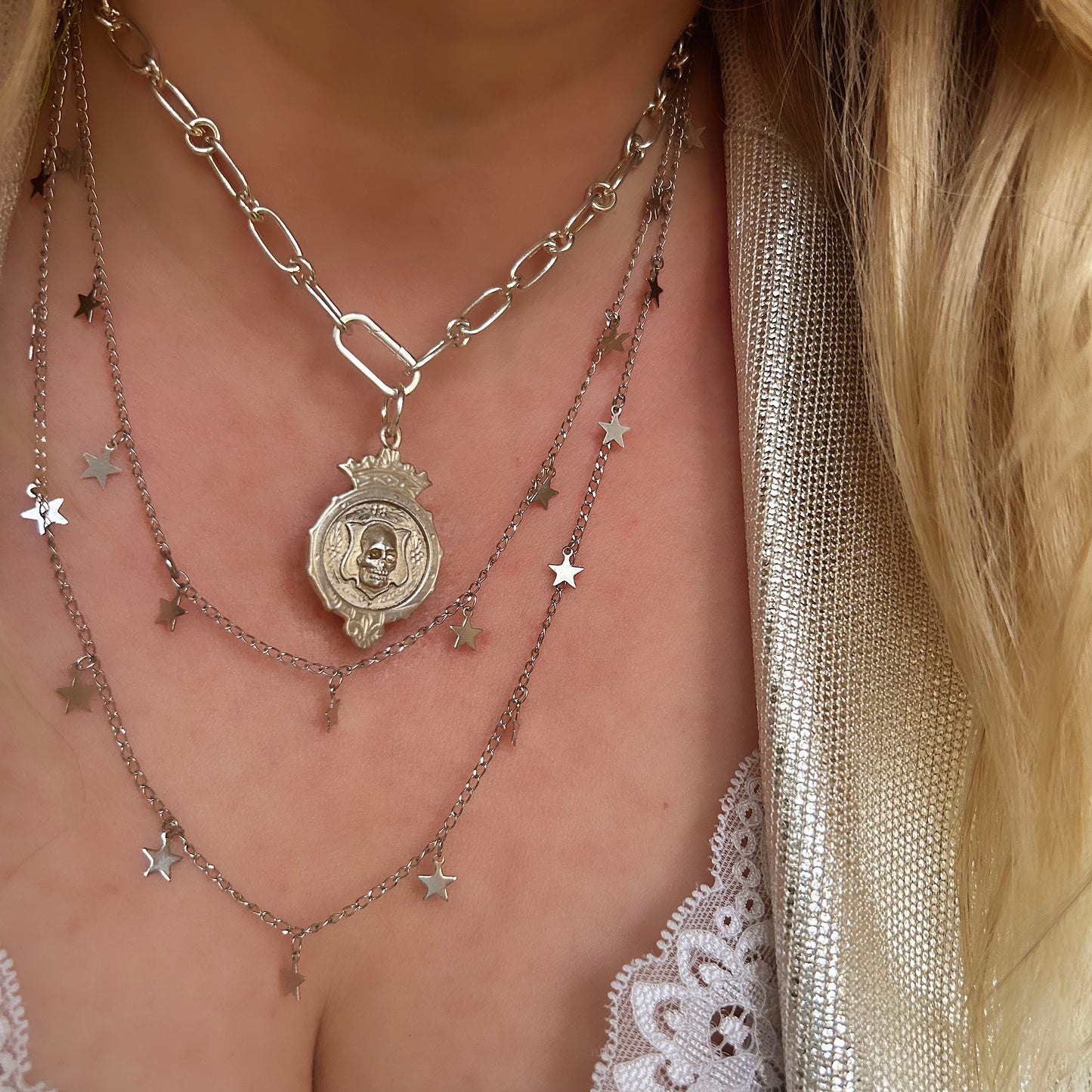 Memento Mori | Silver Skull Necklace