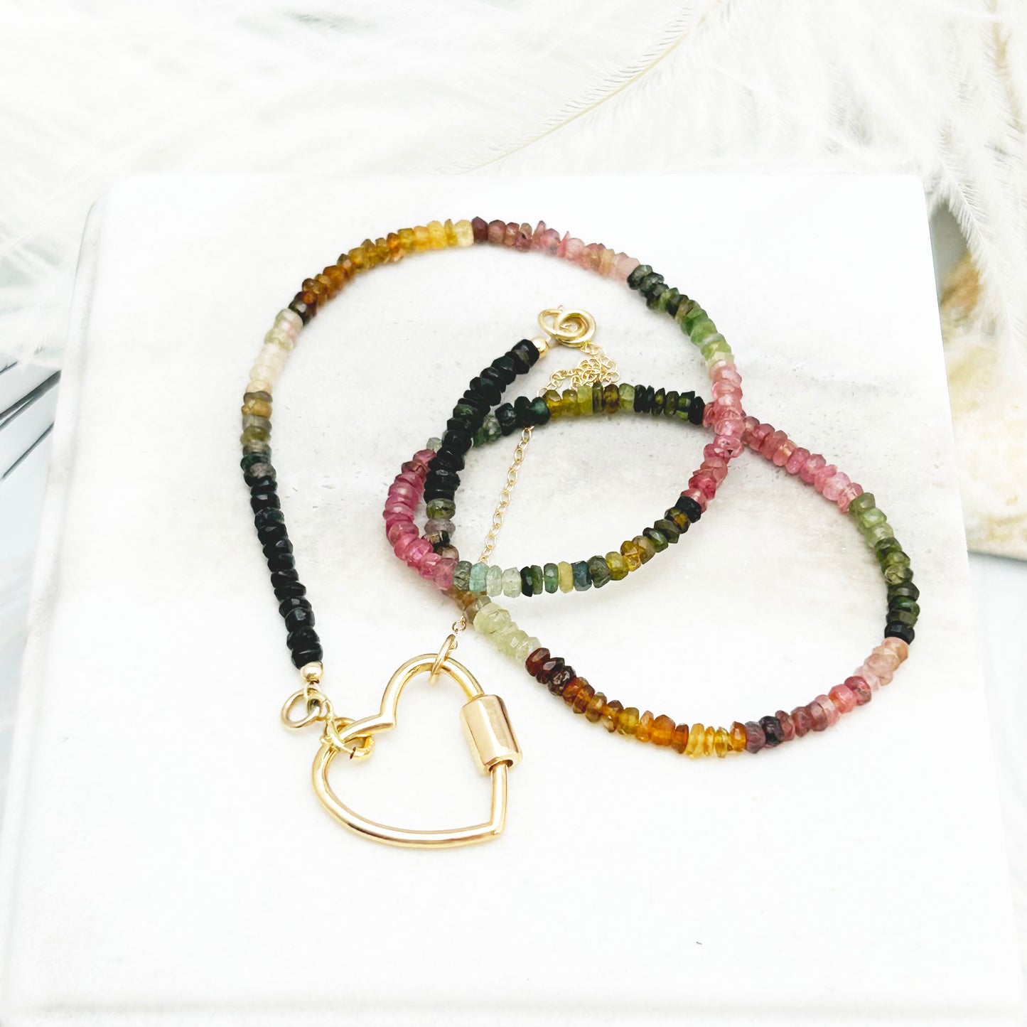 Watermelon Tourmaline - Gemstone Accent Necklace
