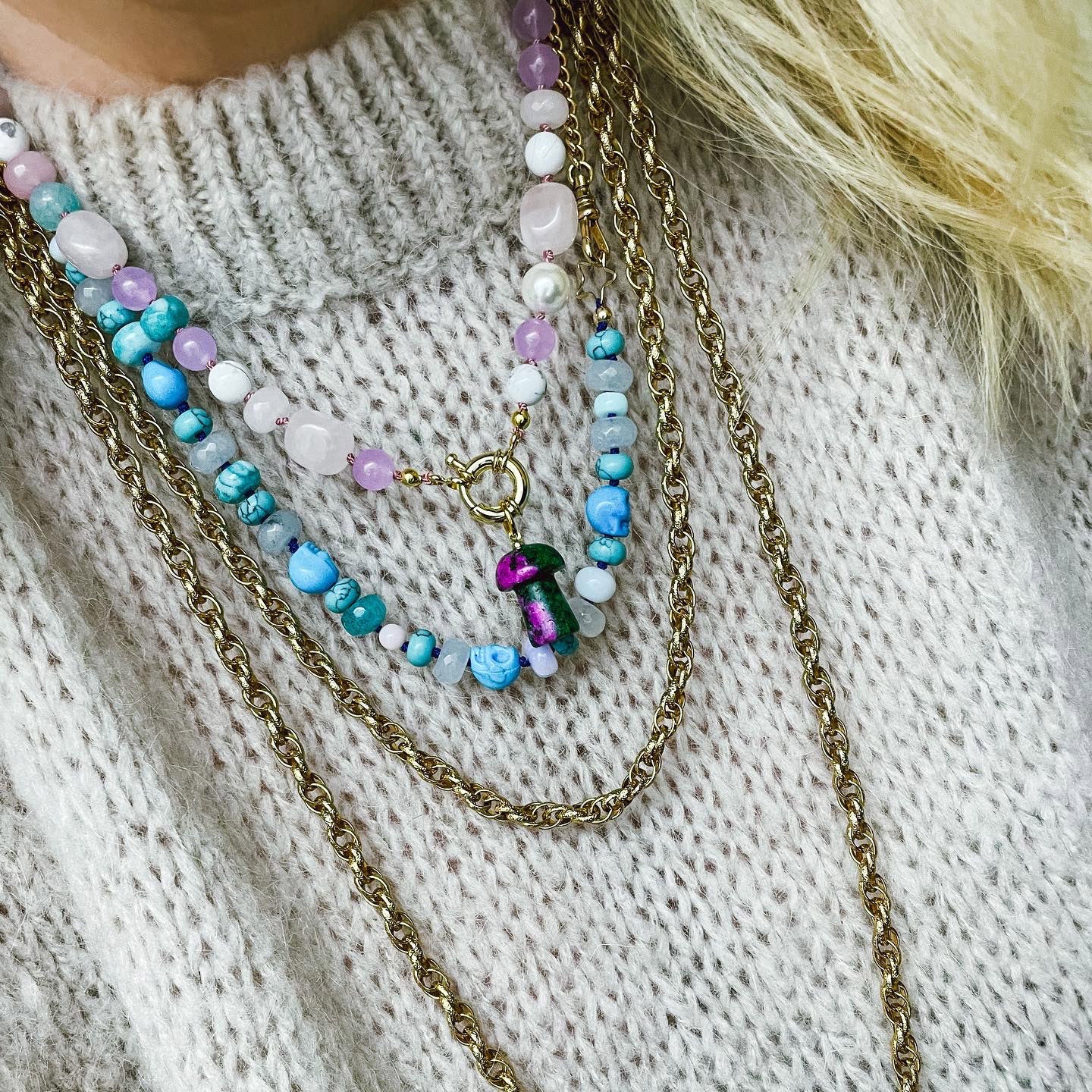 Gemstone Mushroom Charms