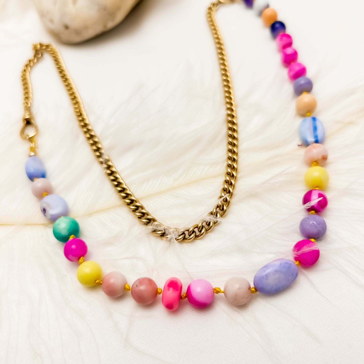 Vintage Gold Filled & Gemstone Necklace
