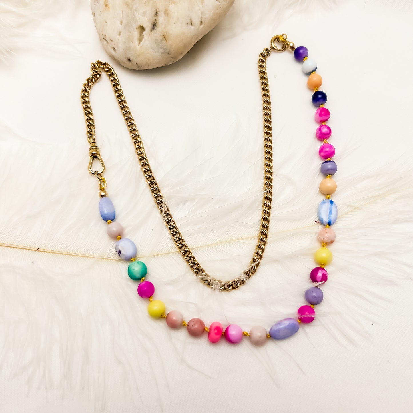 Vintage Gold Filled & Gemstone Necklace