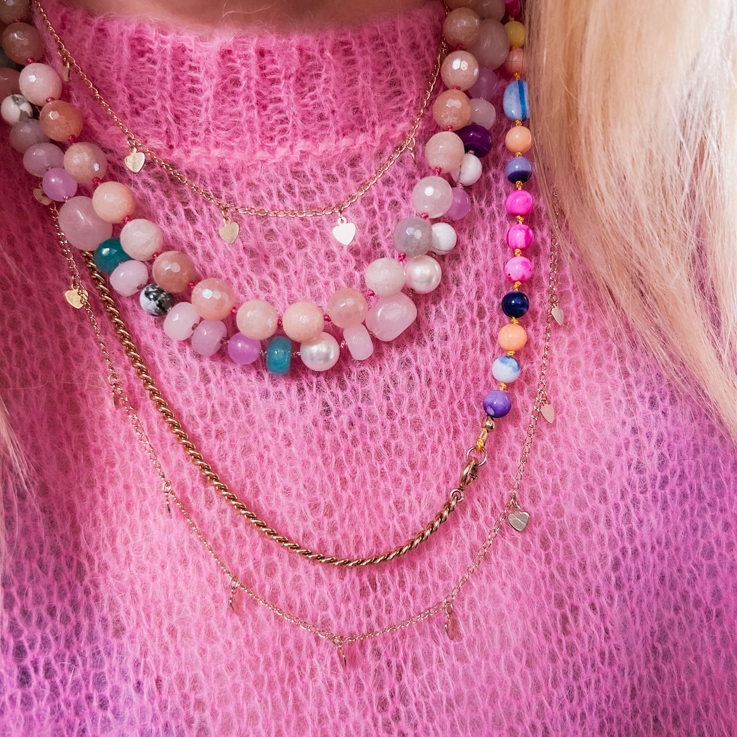Vintage Gold Filled & Gemstone Necklace