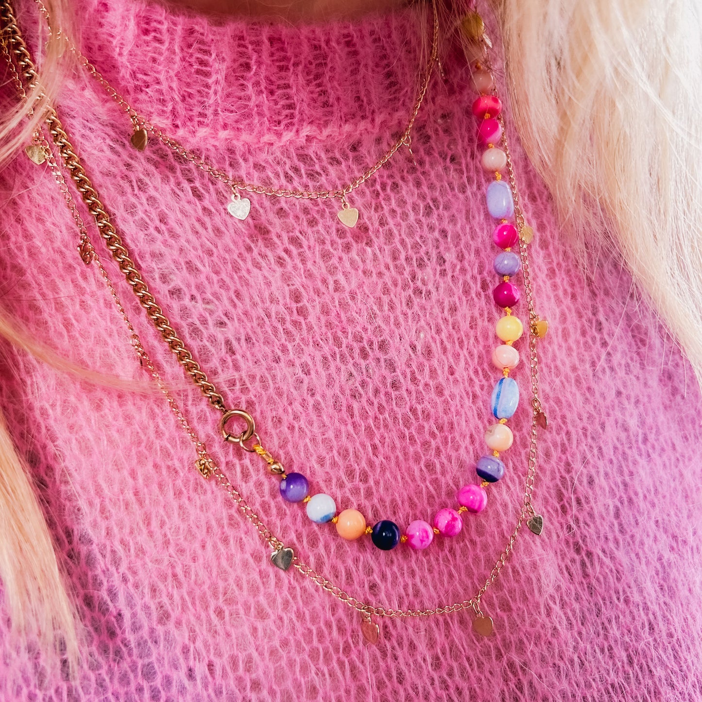 Vintage Gold Filled & Gemstone Necklace
