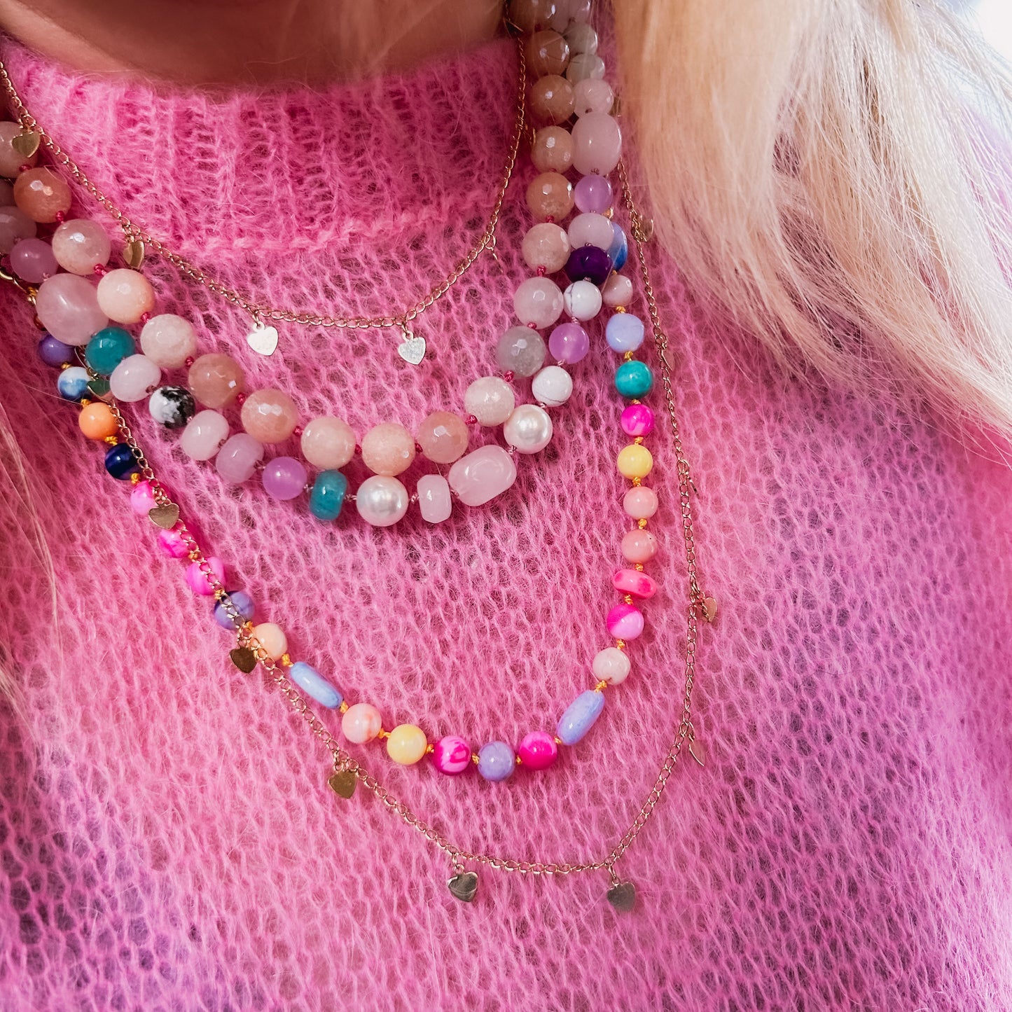 Vintage Gold Filled & Gemstone Necklace