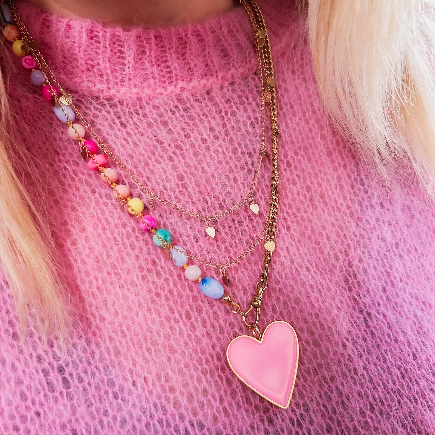 Vintage Gold Filled & Gemstone Necklace