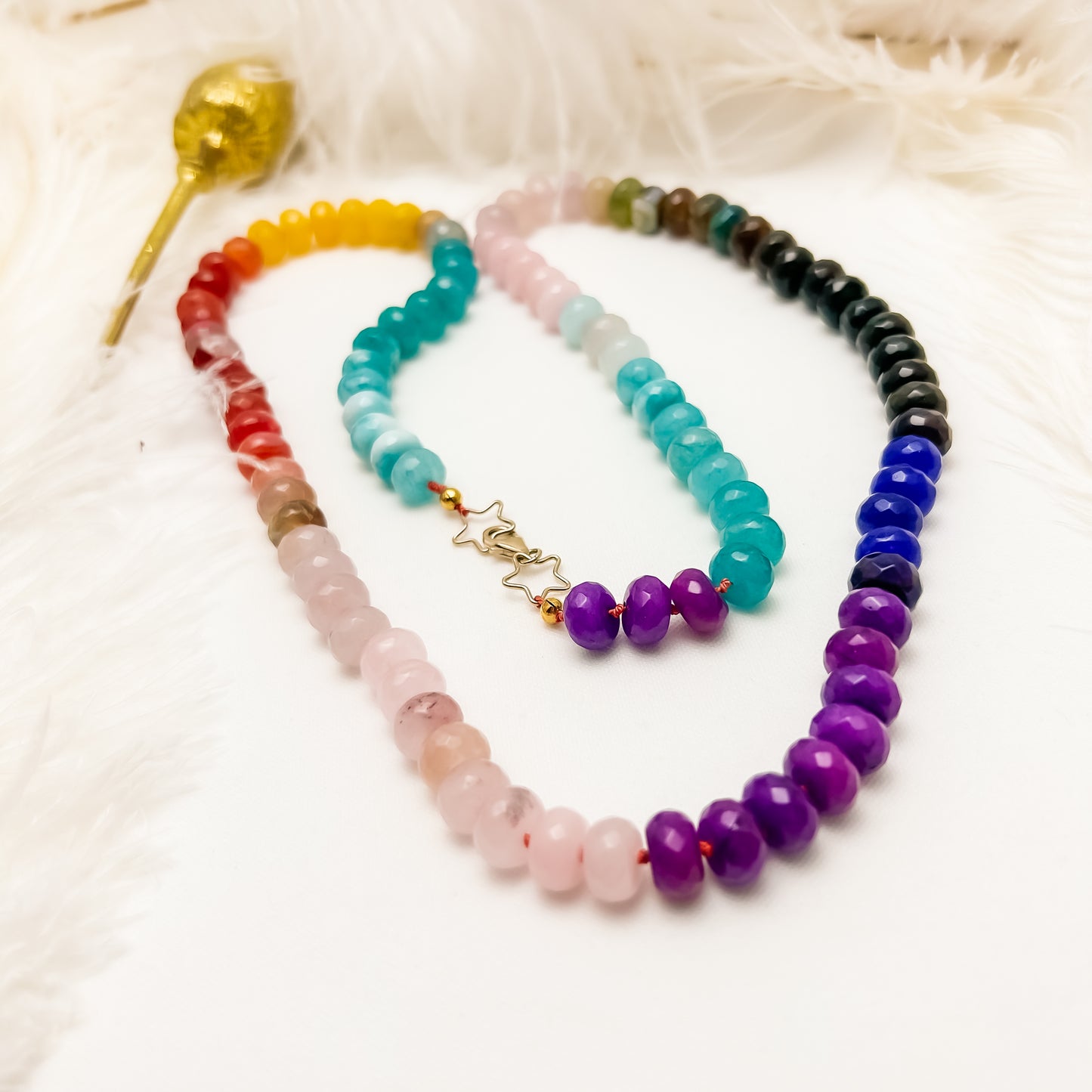 Rainbow - Hand Knotted Gemstone Necklace
