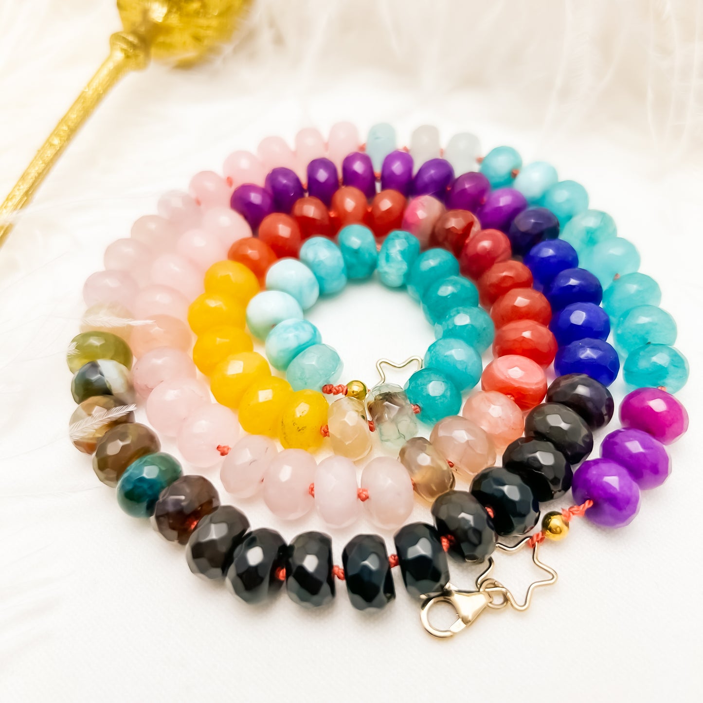 Rainbow - Hand Knotted Gemstone Necklace