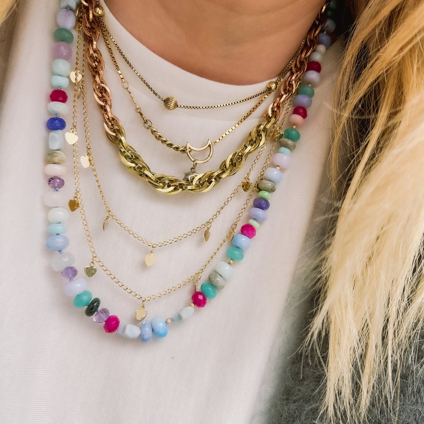 Antique Gold Filled Chunky Gold Necklace