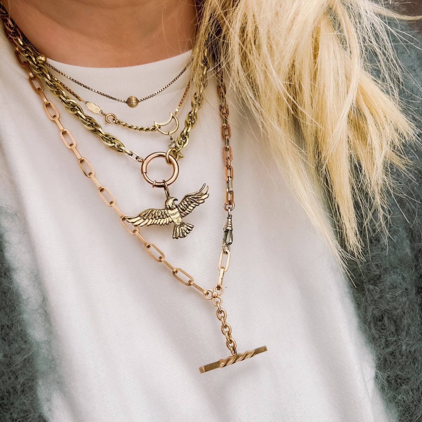 Antique Gold Filled Chunky Gold Necklace