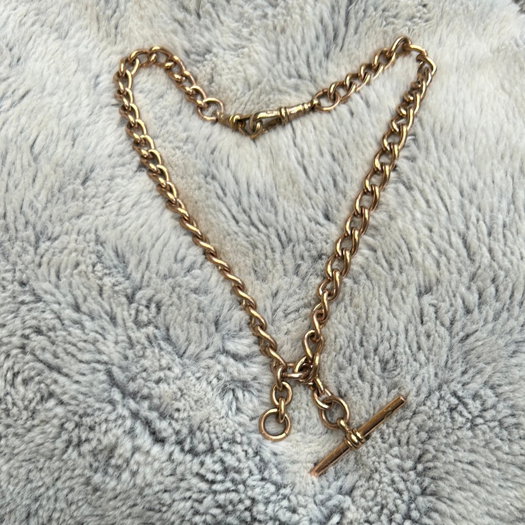 Antique rolled gold watch chain