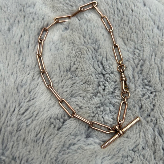 Antique rose gold rolled gold watch chain