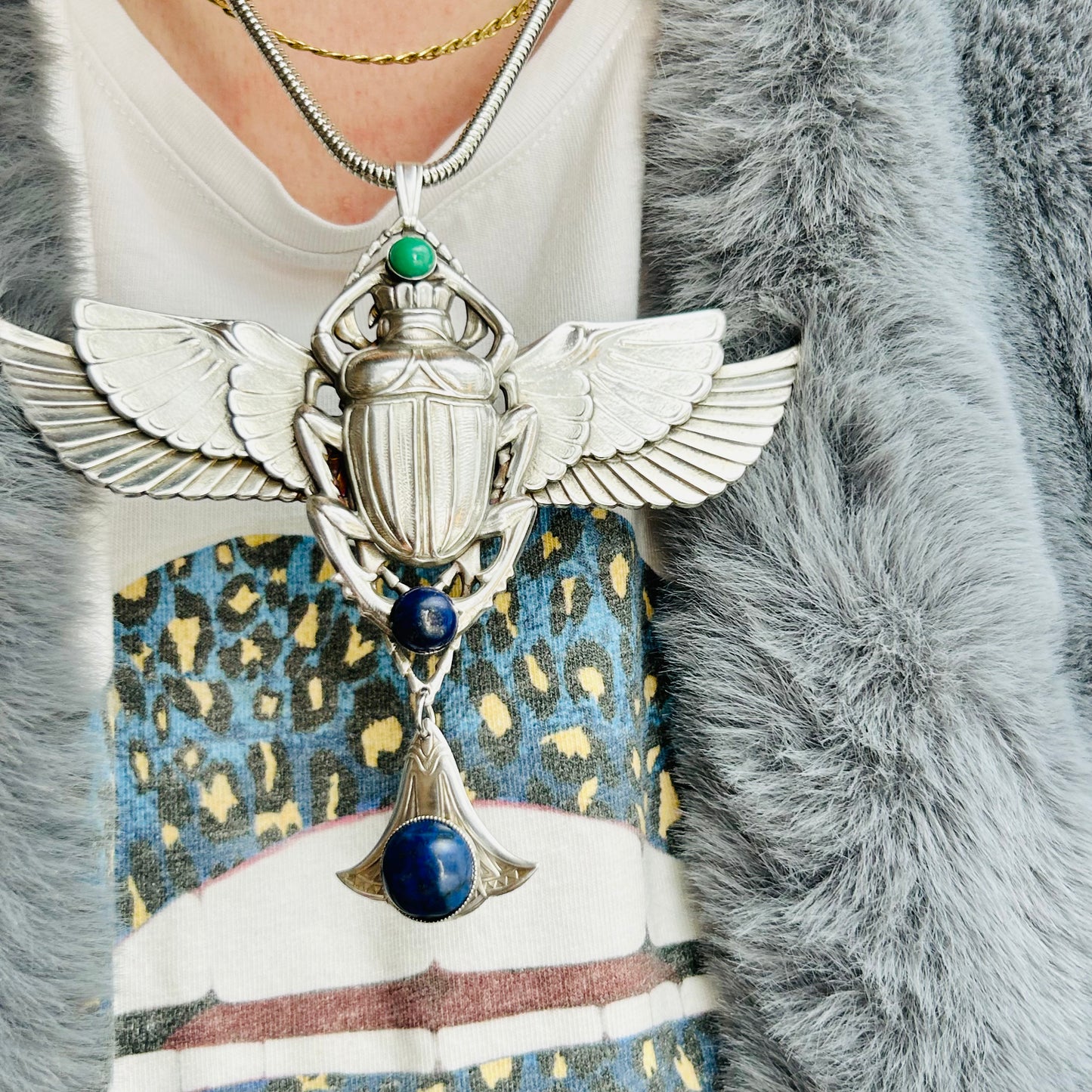 Egyptian Revival Inspired Costume Necklace