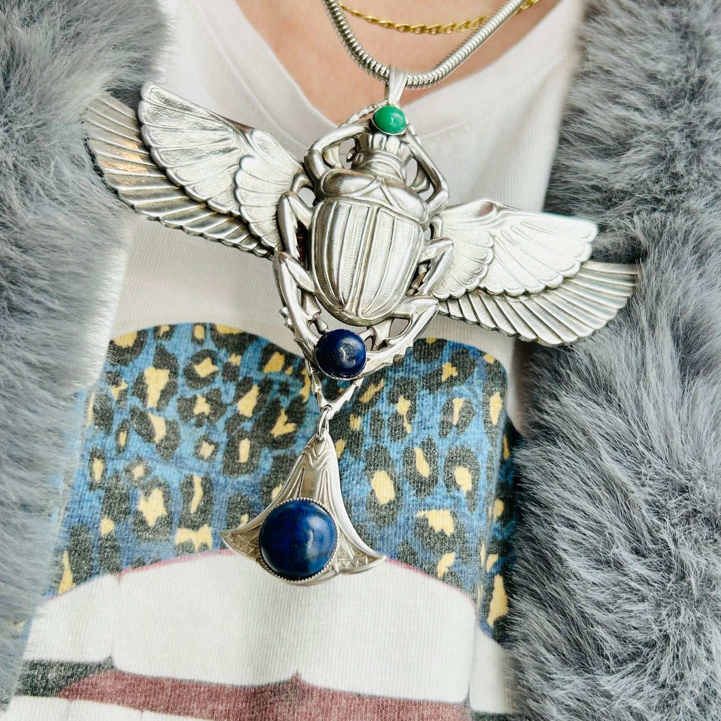 Egyptian Revival Inspired Costume Necklace