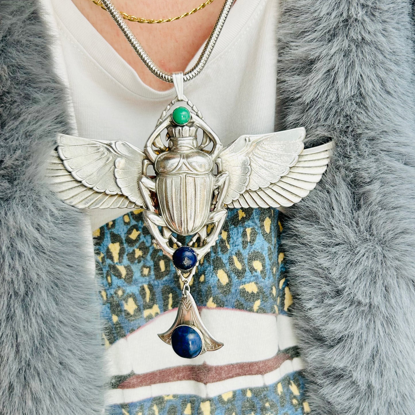 Egyptian Revival Inspired Costume Necklace