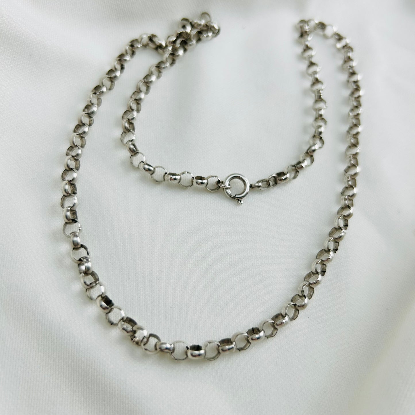 Vintage Sterling Silver Belcher Necklace