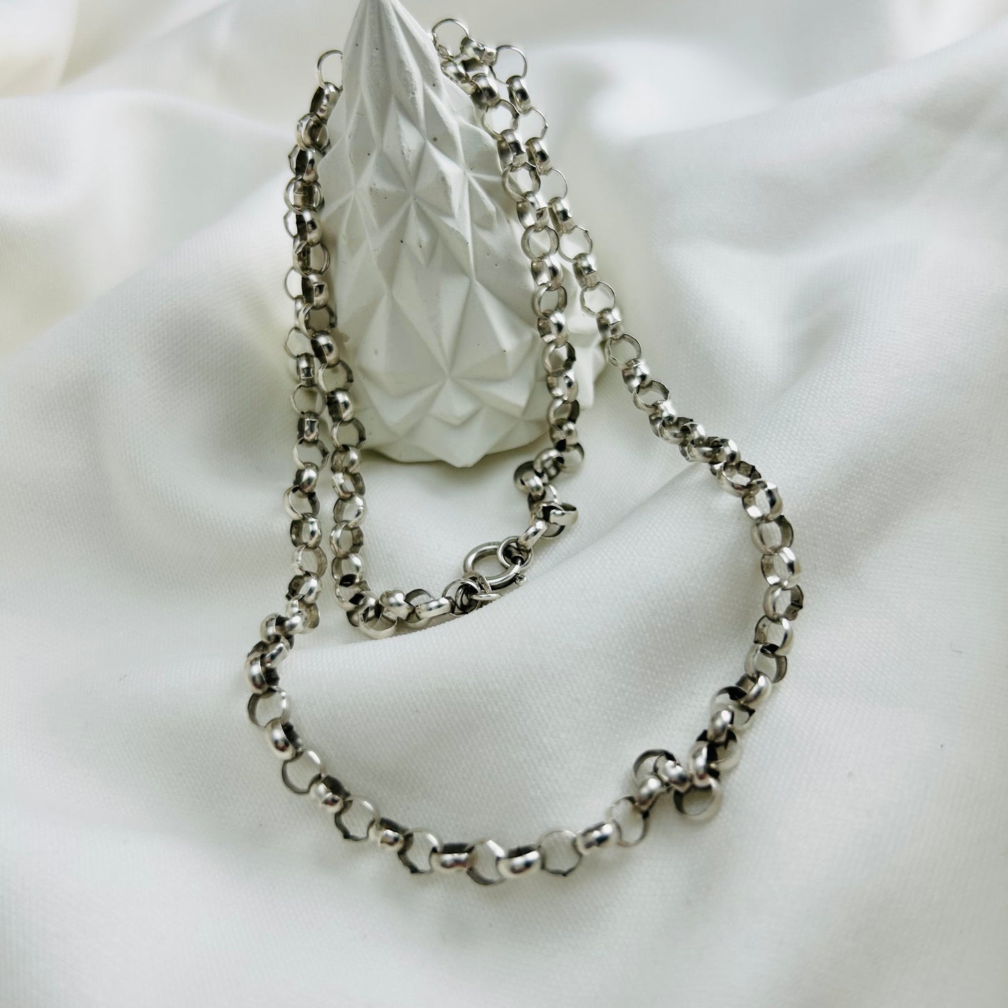 Vintage Sterling Silver Belcher Necklace