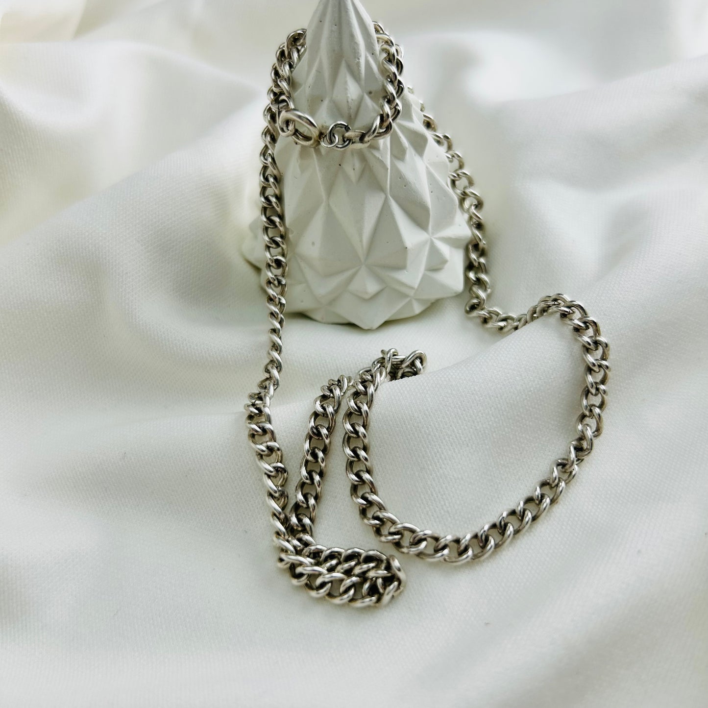 Vintage Sterling Silver Curb Chain