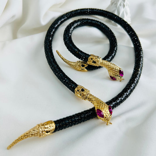 Vintage Snake Necklace and Bracelet