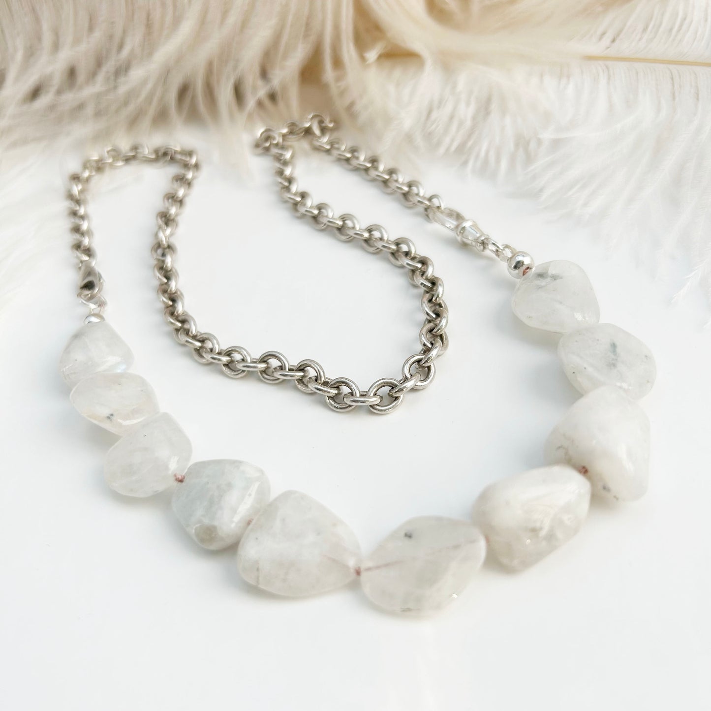 Vintage Silver & Moonstone Necklace