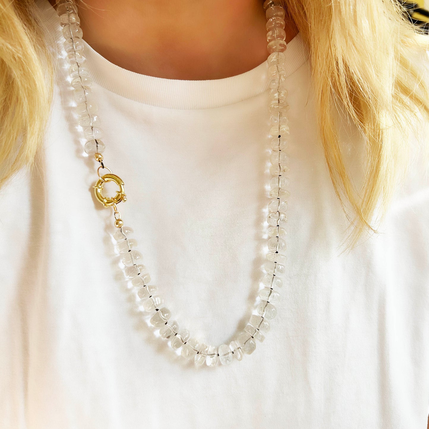Rock Crystal & Gold Necklace