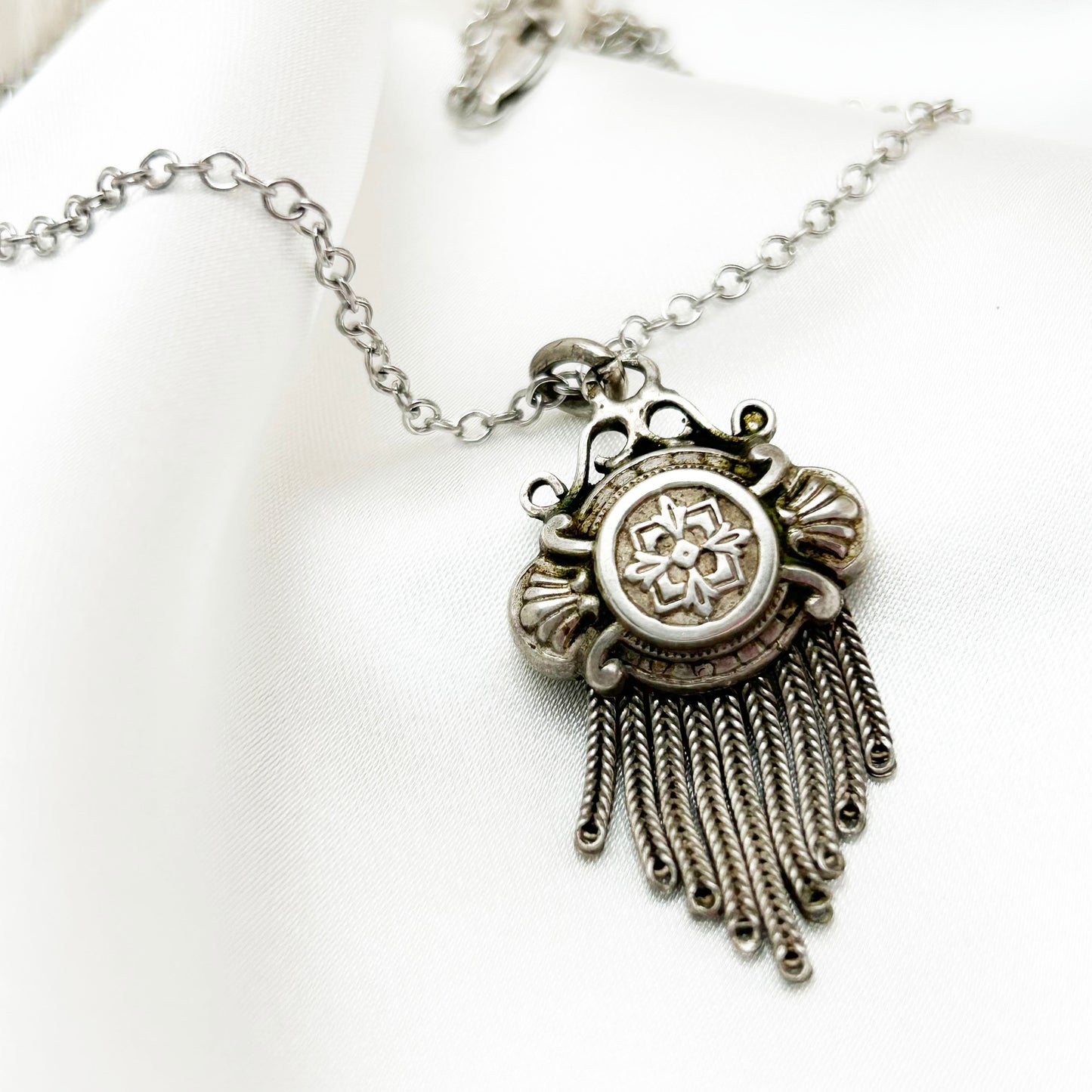 Vintage Sterling Silver Tassel Necklace
