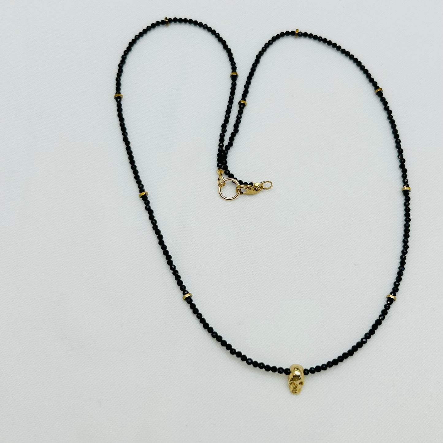 Memento Mori | Black Spinnel Skull Necklace