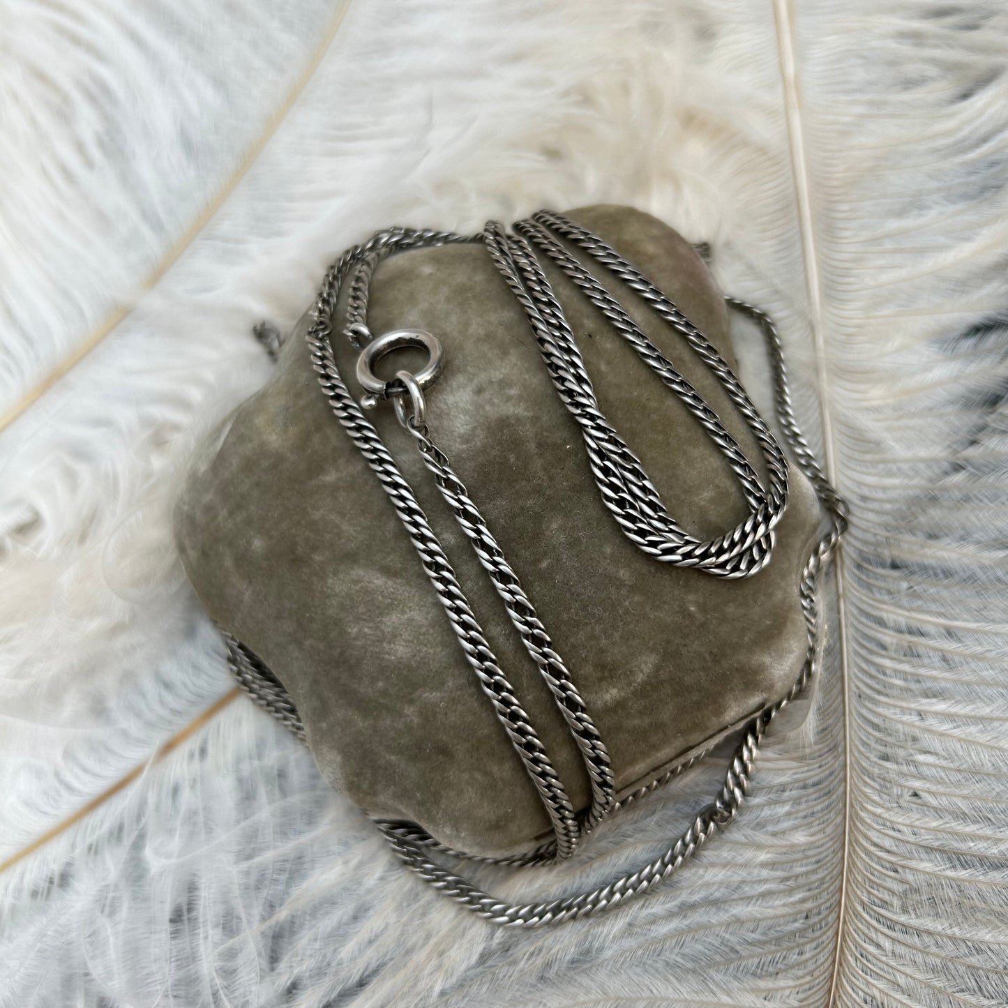 Antique Sterling Silver Curb Chain | Muff Chain