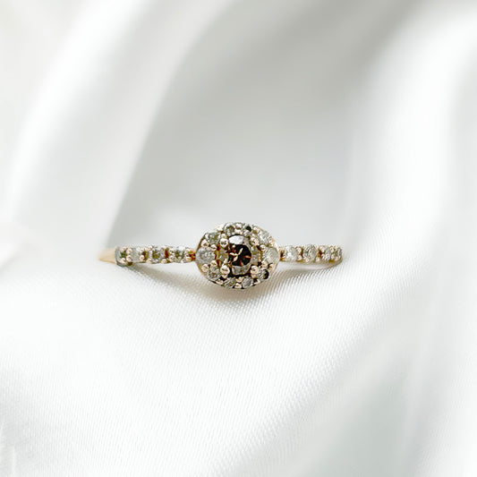 Vintage 14ct Rose Gold Ring & Diamonds