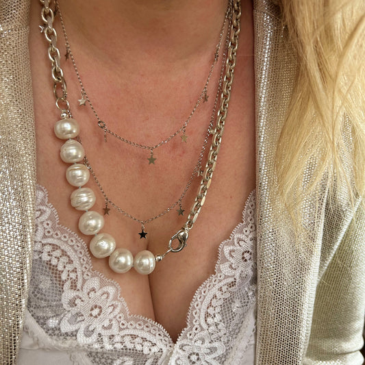 Vintage Silver & Pearls Necklace