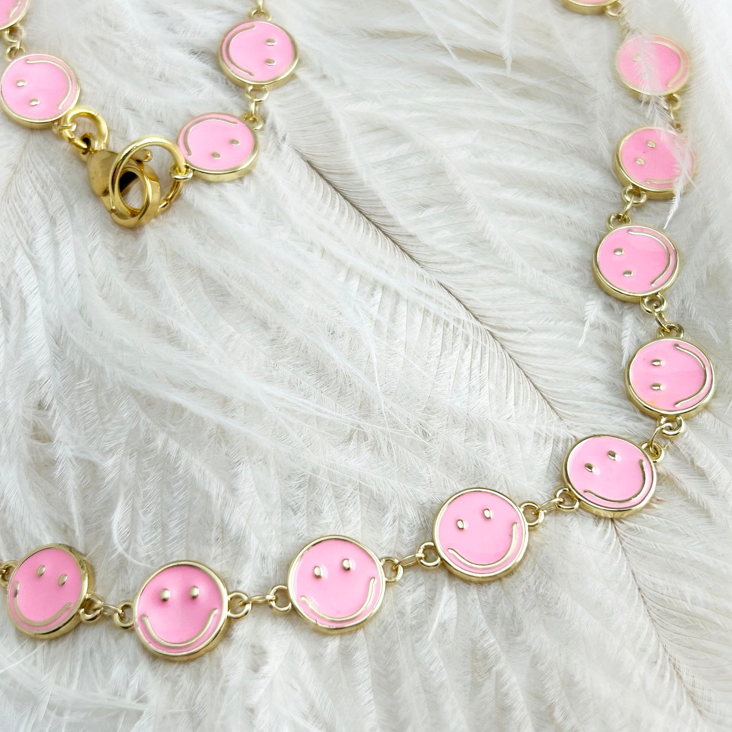 Smiley Face Necklace | Pink