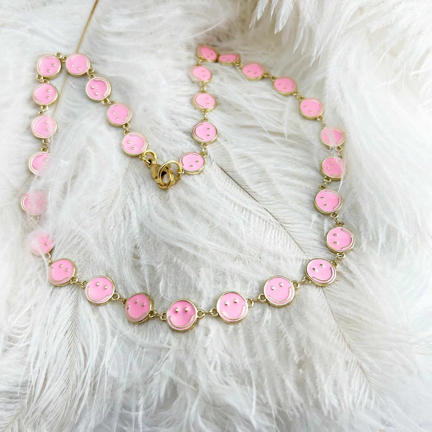 Smiley Face Necklace | Pink