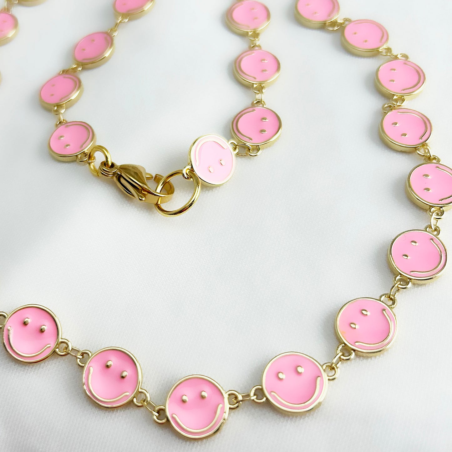 Smiley Face Necklace | Pink