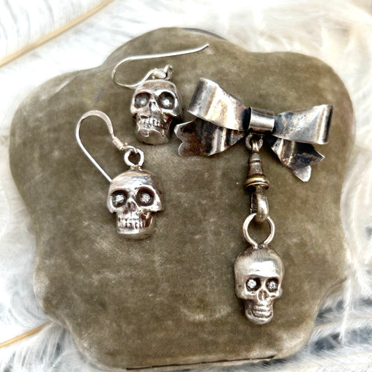 Vintage Skulls Set | Diamonds & Sterling Silver
